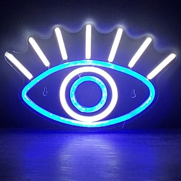 *1 DAY ONLY SALE!* Evil Eye Neon Light Lamp Wall Sign Art Home Decor Home Accent - Picture 2 of 7